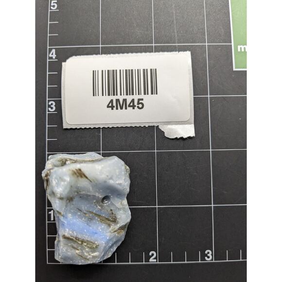 Pastel‎ Blue Black Swirl Art Glass Cullet Slag Glass #4M45 - Picture 6 of 6